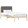 vidaXL Леглова рамка с тапицирана гръбна част Тъмен сив 75 x 190 cm