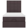 vidaXL Османска легло с матрак, тъмнокафяво, 90x200 см, плат