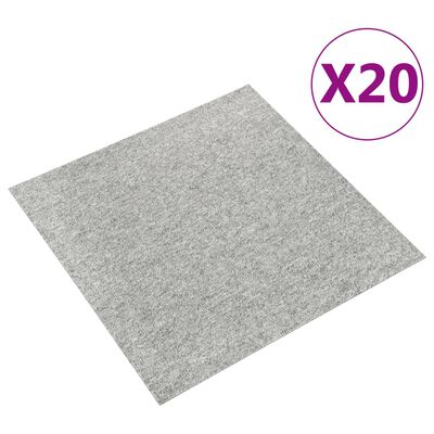 vidaXL Килимни плочки за под, 20 бр, 5 м², 50x50 см, светлосиви