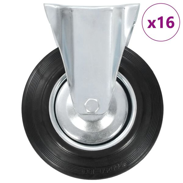 vidaXL 16 бр фиксирани колела, 200 мм