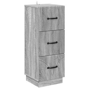 vidaXL Чекмеджетен шкаф Сива сонома 33 x 34,5 x 87 см