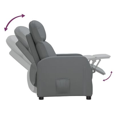 vidaXL Реклайнер стол, антрацит сив, изкуствена кожа