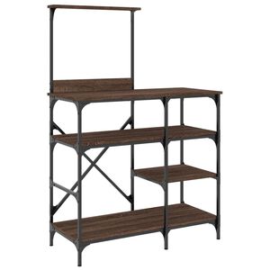 vidaXL Стелаж за пекарни, кафяв дъб, 90x40x132 см, инженерно дърво