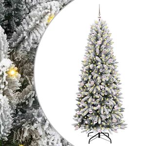 vidaXL С изкуствено коледно дърво Бяло 240 cm