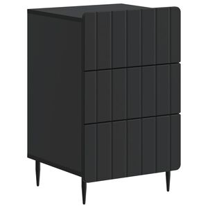 vidaXL Нощен шкаф с чекмедже Черно 43x 41 x 68 см Инженерна дървесина