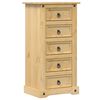 vidaXL Нощно шкафче Corona, 53x39x103 см, бор масив