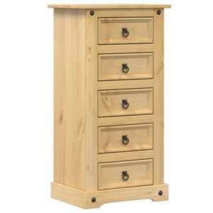 vidaXL Нощно шкафче Corona, 53x39x103 см, бор масив