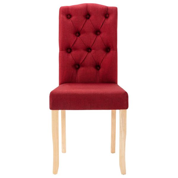 vidaXL Трапезни столове, 4 бр, виненочервени, текстил