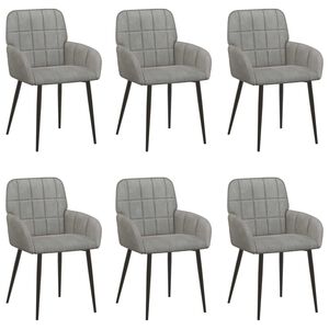 vidaXL Обедени столове 6 pcs Кадифе Светлосиво 57 х 50 х 85 см