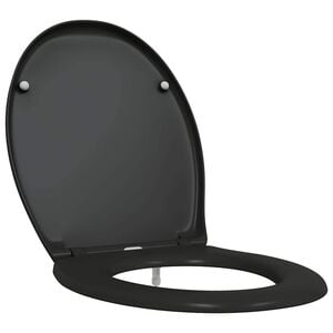 vidaXL Тоалетна седалка Черно 47 x 37 x 4 см Дуропласт