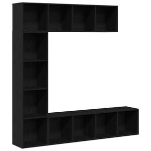 vidaXL Рафт за книги 12 нива 3 бр. 36 x 30 x 143 cm Черния дъб