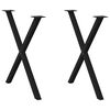 vidaXL Крака за трапезна маса, X-образни, 2 бр., черни, 70 x (72-73) см, стомана
