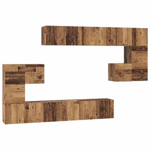 vidaXL Комплект ТВ шкаф 10 бр. 60 x 30 x 30 cm Старо дърво