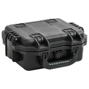 vidaXL Преносим калъф за полет, черен, 30x24,5x12,5 см, PP