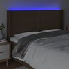 vidaXL LED горна табла за легло, тъмнокафява,163x16x118/128 см, плат