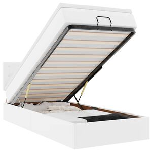 vidaXL Османска легло с матрак, бяло, 80x200 см, изкуствена кожа