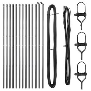 vidaXL Стълб за ограда. 13 pcs Сив Стомана