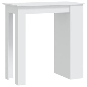 vidaXL Бар маса с рафт, бяла, 102x50x103,5 см, инженерно дърво