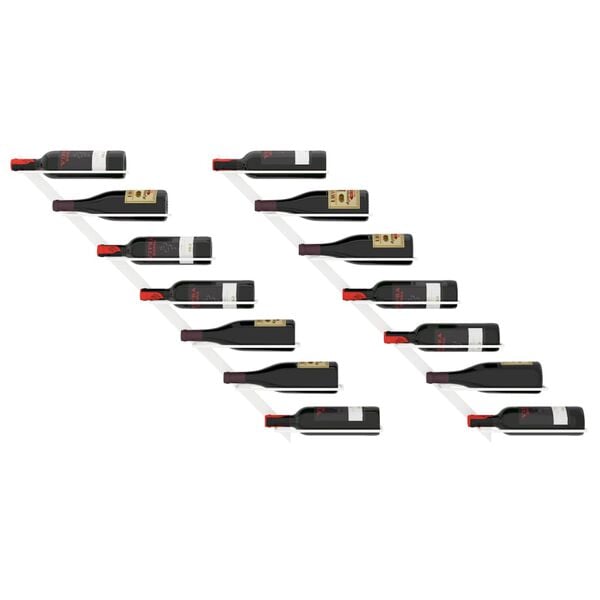 vidaXL Стойки за вино за стенен монтаж за 7 бутилки 2 бр бели метални