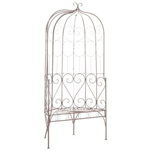 vidaXL Градинска пейка, 95 см, желязо, антично кафяво