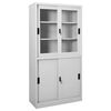 vidaXL Офис шкаф с плъзгаща се врата, светлосив, 90x40x180 см, стомана