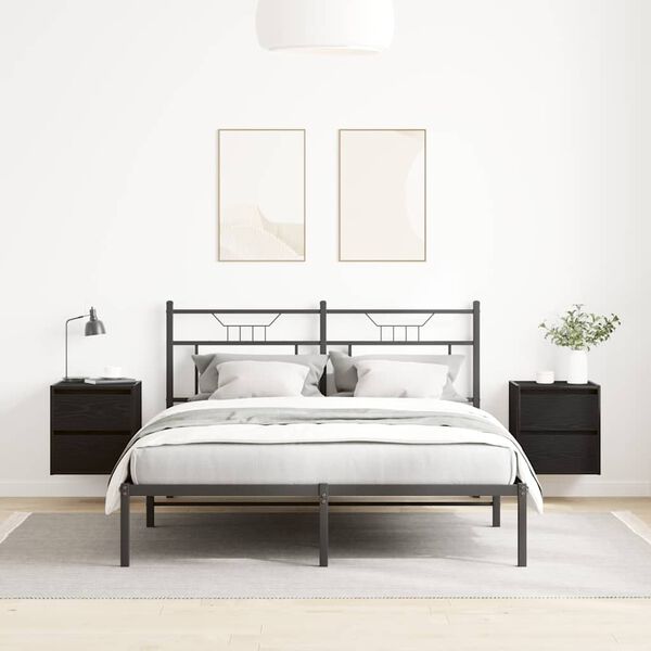 vidaXL Нощни шкафчета за стенен монтаж, 2 бр, Черен дъб, 38x34x40 см