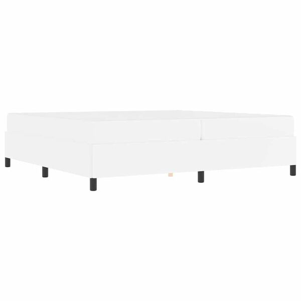 vidaXL Рамка за легло с матрак Бяло 200 x 200 cm текстил