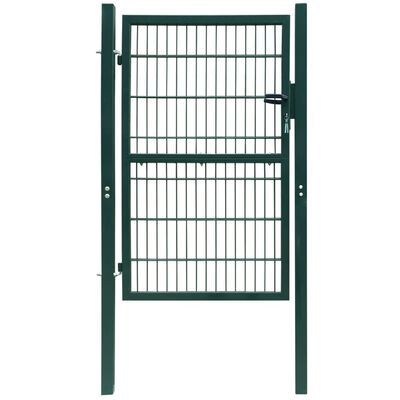 vidaXL 2D Оградна врата, единична, зелена, 106х230 см