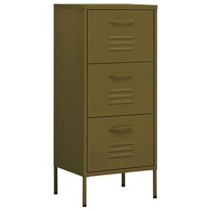 vidaXL Шкаф за съхранение, маслиненозелен, 42,5x35x101,5 см, стомана