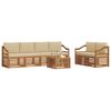 vidaXL Комплект дивани за открито 7 pcs Натурален и Бежов
