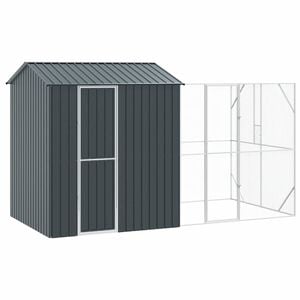 vidaXL Клетка за птици със съхранение Антрацит 418 x 210 x 247 см