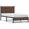 vidaXL Метална рамка за легло, без матрак, кафяв дъб, 90x200 см