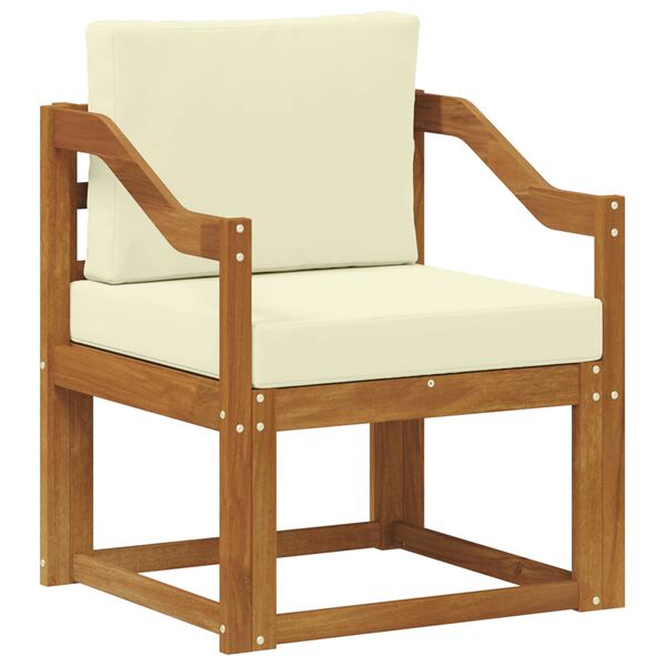 vidaXL Външен диван Солидно акациево дърво и полиестер Естествен