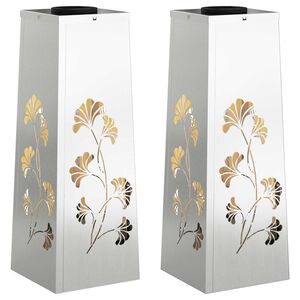 vidaXL Соларна LED светлина за пътека 2 бр. Топло бяло 18 x 18 x 50 см