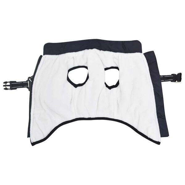 vidaXL Кучешко палто с колан Морски син L32 Флийс и полиестер