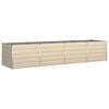 vidaXL Кашпа Слонова кост 385 x 100 x 75 см Поцинкована стомана