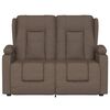 vidaXL 2-местен масажен реклайнер с държачи за чаши, таупе, текстил