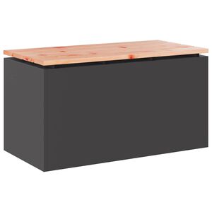 vidaXL Градинска пейка Черно 80 x 40 x 43 см Стомана