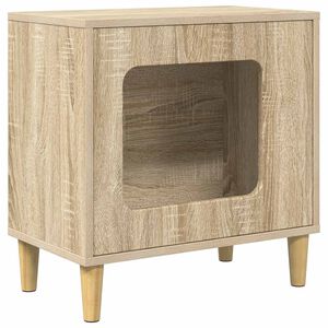 vidaXL Къща за котки Дъб сонома 51 x 30 x 52 см Инженерна дървесина