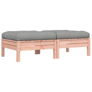 vidaXL Градински табуретки с възглавници, 2 бр, дугласко дърво масив