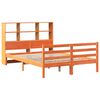 vidaXL Легло с етажерка за книги, без матрак, 140x200 см, дърво масив