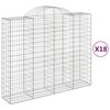 vidaXL Габионни кошници арка 18 бр 200x50x160/180см поцинковано желязо