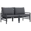 vidaXL Мебели за открито 2 Брой Антрацит 80 x 80 x 71 cm Стомана