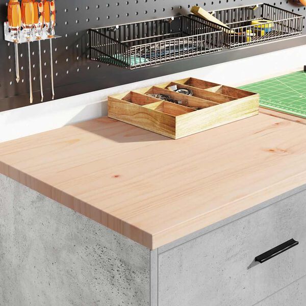 vidaXL Гаражен шкаф за съхранение, бетонно сив, 60x51x85 см, бор масив