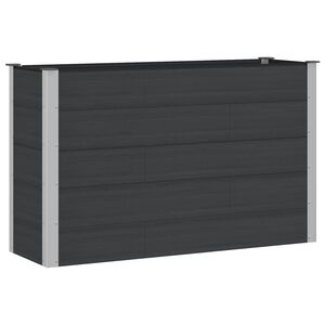 vidaXL Градинска повдигната леха Черно 150 x 50 x 91 cm WPC и алуминий
