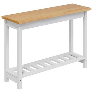 VidaXL Конзолна маса с рафт със съхранение EKAI Бяло 112 x 35 x 76 см