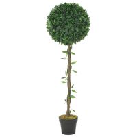 vidaXL Изкуствено растение лавър със саксия, зелено, 130 см