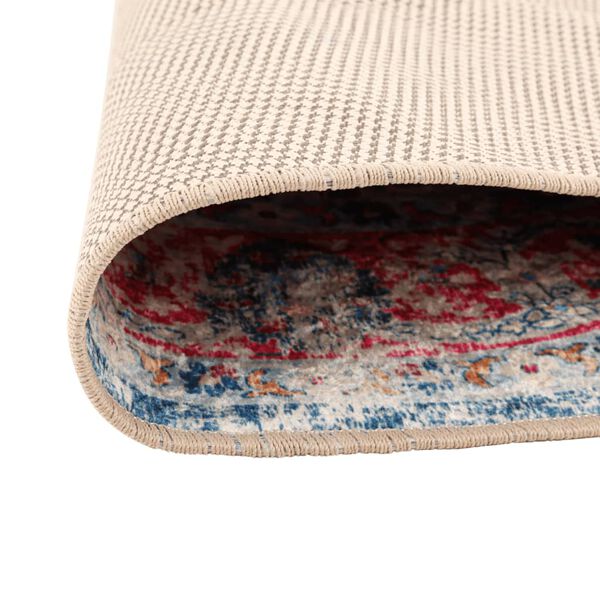 vidaXL Перящ се килим многоцветен &Oslash; 120 см противоплъзгащ