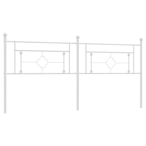 vidaXL Метална резервна табла за легло, бяла, 193 см