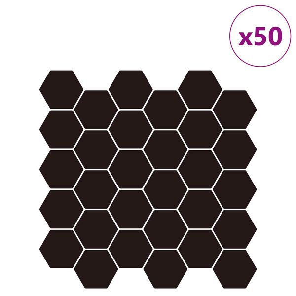 vidaXL Шестоъгълна плочка 50 pcs Бяло сиво 30 x 30 cm Полиуретан и PET